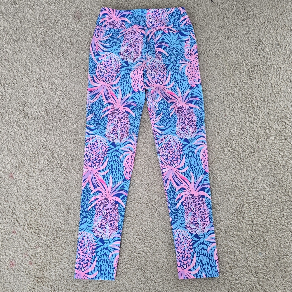 Lilly Pulitzer Corso Ankle Pants LUXLETIC Borealis Blue Tropic Down Low Size 00 - Picture 5 of 6